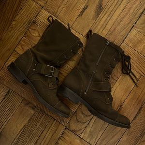 Ugg Australia Marela Dark Chestnut Combat Boots sz 7